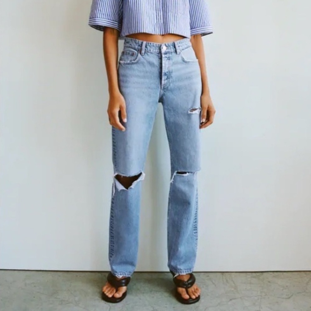 Zara Hi-Rise Straight Leg Jeans Size 4